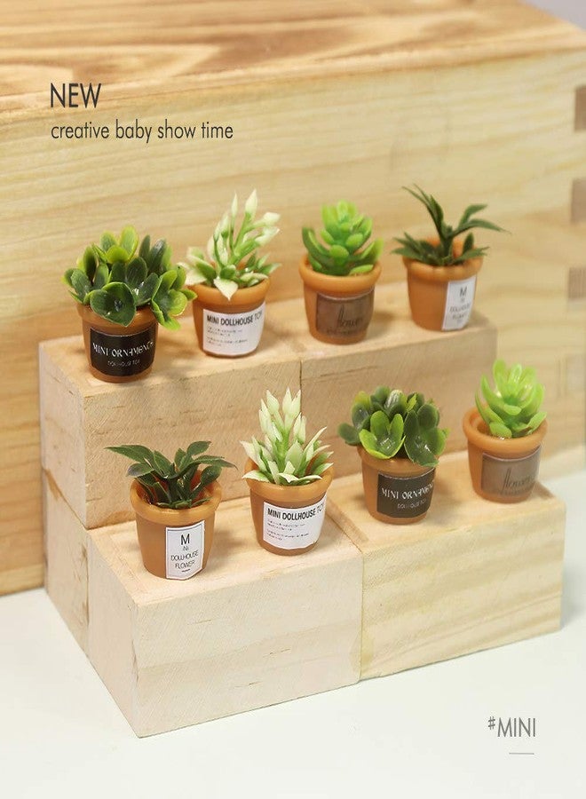 Lynkaye Mini House Decoration Plant Pots Miniature Green Potted Bonsai Models Decor,1:12 Miniature Plant - Image 4